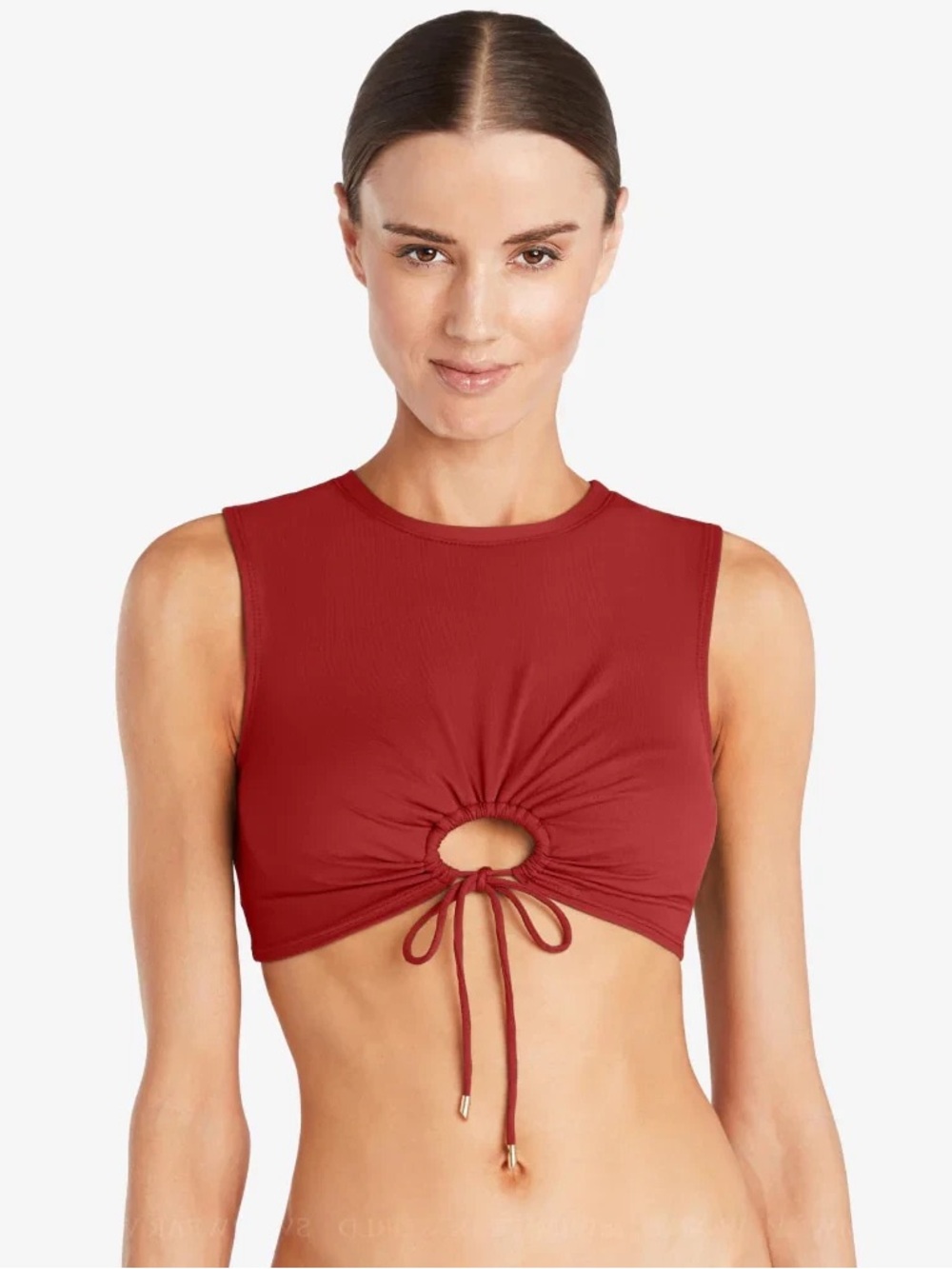 Robin Piccone Red swim top with keyhole